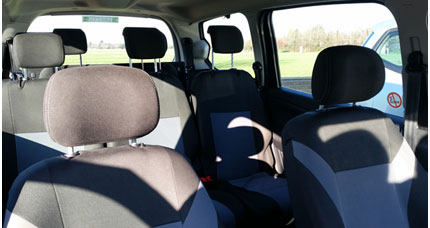 Inside 7 seater taxi